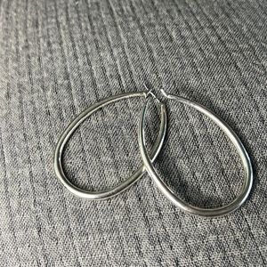 Silver hoop, fashion earrings